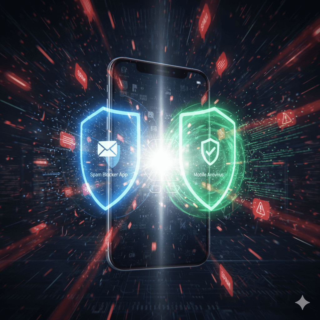 스팸 문자 차단 어플과 모바일 백신 프로그램으로 개인정보를 치킨다